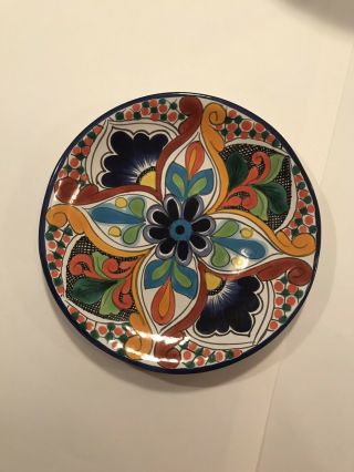 Vintage Talavera Venegas Mexico Pottery Hand Painted Platter Plate Signed