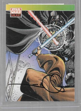 Star Wars Galaxy Card 124 Signed By Walt Simonson Darth Vader Vs Obi Wan Kenobi