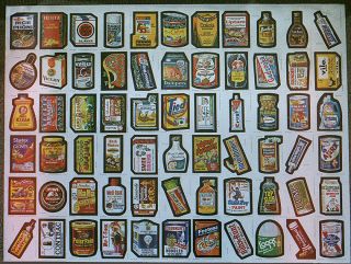 Topps Wacky Packages 1970s Uncut Sheet - Marked Series 1 - 66 Stckers On Sheet