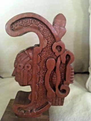 Vintage Large Signed JOSE PINAL (1913 - 1983 Mexico) Carved Wooden Sculpture Aztec 7