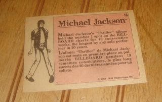 1984 Topps MICHAEL JACKSON Series 1 (33) Cards & (33) Sticker Complete Set 5