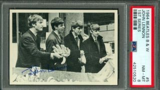 1964 Topps Beatles (black & White) 5 John Lennon Psa 8 (nearmint -)