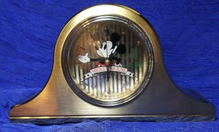 Vintage Mickey Mouse Seiko Quartz Mantle Clock Walt Disney Gold Tone
