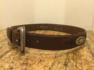 Resistol Western Cowboy Belt 34 Brown Full Grain Leather Style 43021
