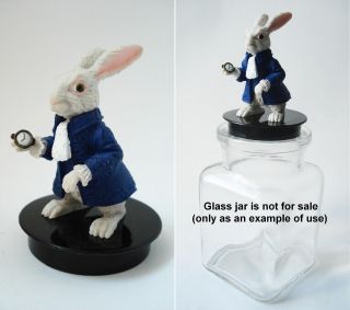 Rare Plastic Rubber Toy Figurine Figure Disney Alice In Wonderland White Rabbit