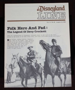 Disneyland Davy Crockett & Walt Disney 1982 Vintage Cast Member Newsletter