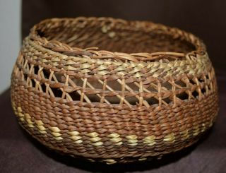 Fine Vintage Northwest Oregon Siletz Indian Basket Native American Basketry