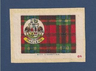 Maclean Clan Tartan & Coat Of Arms 1922 Printed Silk Tartan