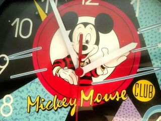 Disney Mickey Mouse Club Wall Clock Vintage 80s