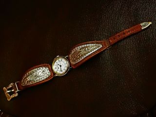 A Delightful Western Style Watch By Montana Silversmiths With A Battery