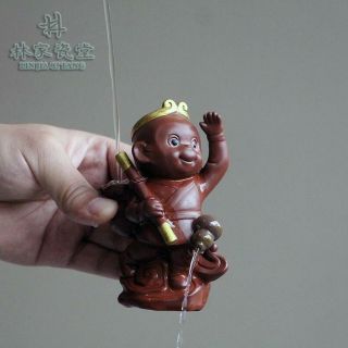 Handmade Ceramic Yixing Tea Pet Monkey King Sprinkler Furnishings Accessories