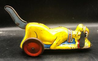 Vintage 1939 Walt Disney Pluto Tin Litho Toy