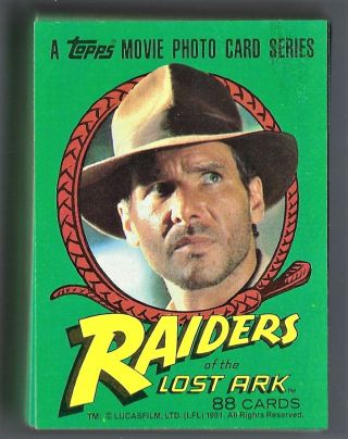 1981 Topps Raiders Of The Lost Ark Complete 88 Card Set With Wrapper Nm