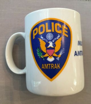 Amtrak Police Department Ceramic Coffee Mug.  Graphics.