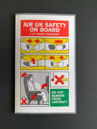 Safety Card Air Uk Fokker 27