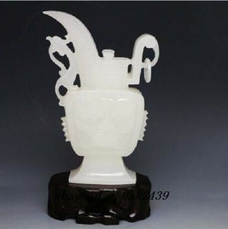 Hand Carved Natural White Jade Cup