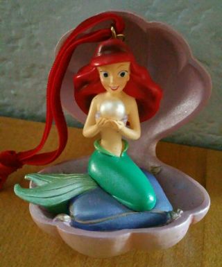 Disney Store Ariel The Little Mermaid In Oyster Shell Christmas Ornament 2008