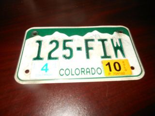 Colorado 2010 Motorcycle License Plate