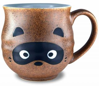 Japanese 3.  5 " Porcelain " Tanuki Raccoon " Sushi Tea Cup Mug Made In Japan 1 Piece