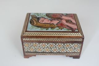 Persian Art Khatam Wood Hand Made Jewelry Box Or Ring Box.  I Made It Myself.