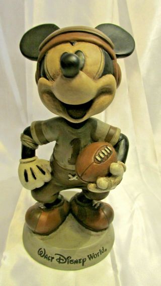 Vintage Mickey Mouse Football Figurine Bobble Head Walt Disney World Collectable
