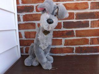 Vintage Lady And The Tramp Gray Dog Toy Plush Stuffed Disneyland Resort 2000