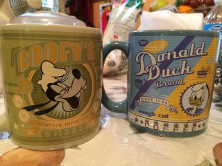 Disney Goofy And Donald Duck Large / Oversized Mugs Set Of 2