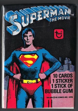 1978 Topps Superman The Movie Complete Trading Card Set 1 - 77 & Wrapper Nm