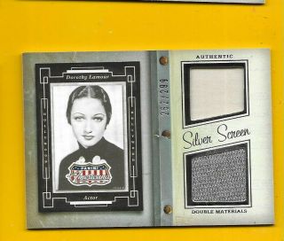 D4616 Dorothy Lamour 2015 Americana Silver Screen Dual Relic Card 262/299