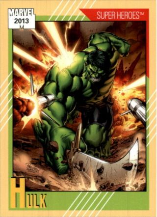 2013 Fleer Retro Marvel 1991 Impel Marvel Universe 7 Hulk