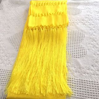 Mexican Shawl (Rebozo) Yellow,  Silk Texture,  Wrap,  Scarf,  Runner 3