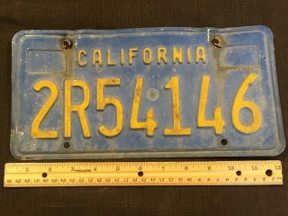 Vintage California Blue/yellow License Plate