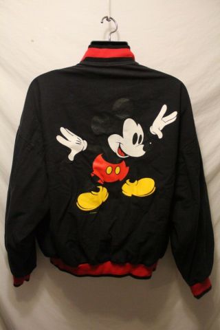 Vintage Disney Mickey Mouse Bomber Jacket Size Xl Disney Store Cotton 90s Vtg