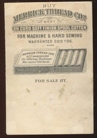 1880S TRADE CARD ADVERTISING MERRICK THREAD,  BLACK BOY & ALLIGATOR MOTIF 2