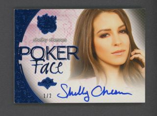 2015 Benchwarmer Blue Foil Sin City Poker Face Shelby Chesnes Auto 1/2