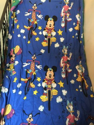 Vintage Mickey Mouse Comforter Minnie Goofy Bike Bicycle Twin Disney Bedding