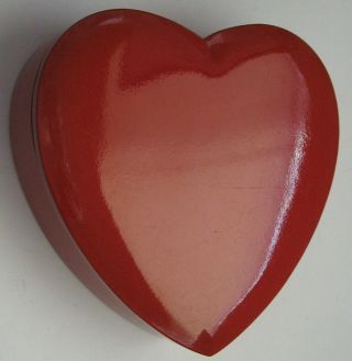 Vintage Lacquer Ware Red Heart Box Trinket Storage Japan