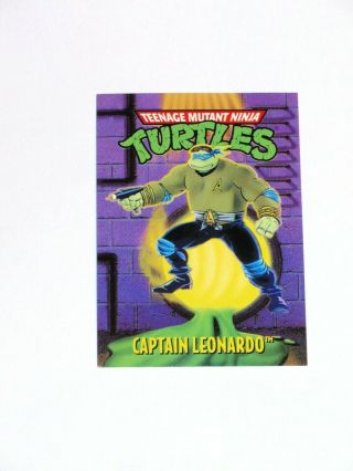 1994 Teenage Mutant Ninja Turtles Playmates Promo Card Capta Leonardo Star Trek