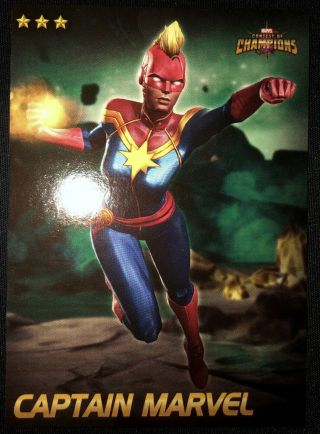 Captain Marvel : Rare Non - Foil Card 2 Marvel Contest Of Champions Dave & Buster