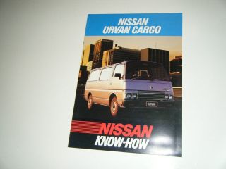 Vintage 1984 Nissan Urvan Cargo Car Dealers Sales Brochure