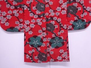 70528 Japanese Kimono / Antique Haori For Girls / Woven Ume Blossom