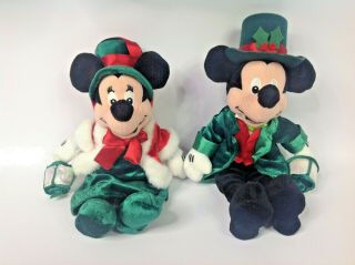 Disney Mickey & Minnie Mouse Holiday Plush Christmas Theme Merry Christmas