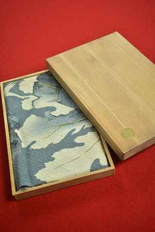 Xr63/260 Vintage Japanese Fabric Silk Antique Indigo Blue Furoshiki Chirimen 26 "