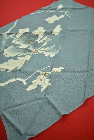 XR63/260 Vintage Japanese Fabric Silk Antique Indigo Blue FUROSHIKI Chirimen 26 