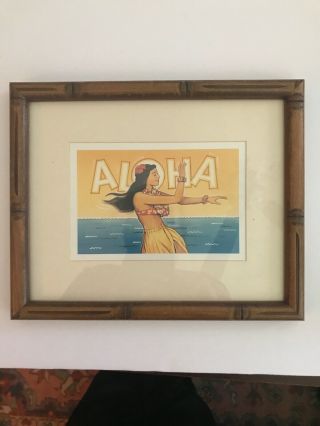 Framed Art Print Aloha From Waikiki By Kerne Erickson Hawaii Hula Honeys