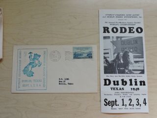 1948 Dublin Texas Rodeo Progam,  Stamp Envelope Gene Autry Country Music Star