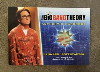 Johnny Galecki As Leonard 2013 The Big Bang Theory Season 5 Worn Wardrobe