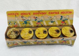 1930s Mickey Mouse Birthday Candle Holders