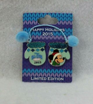 Disney Wdw Le Pin Happy Holidays Mittens 2015 All Star Resorts Mickey Mouse