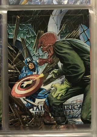 1992 Marvel Masterpieces,  Spectra - Etch Foil Card 5 - D Of 5,  Captain America Vs R